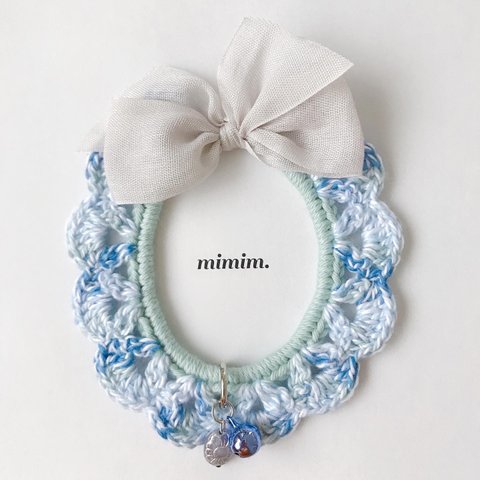 【再販】Shabby blue candy フリルレース首輪  [f-044] ¥1800 / 2.29 THU 21:00〜