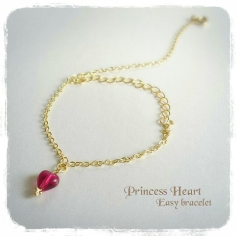 着けるの簡単♡Princess Heart＊Easy bracelet