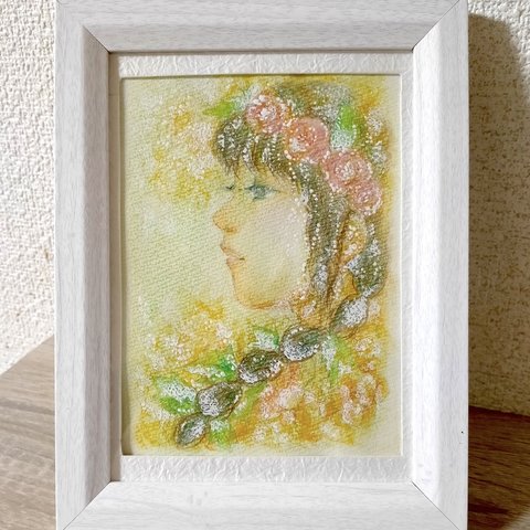 水彩原画「編み遊び」