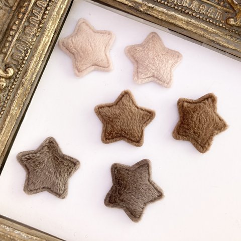 再販【6個♡3色カラー2個×3色】星ボワ♡パーツ♡キッズハンドメイド⭐️小物やアクセサリー作りに♡6点セット