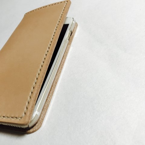 栃木レザーiPhoneケース い natural (iPhone8対応、刻印無料)