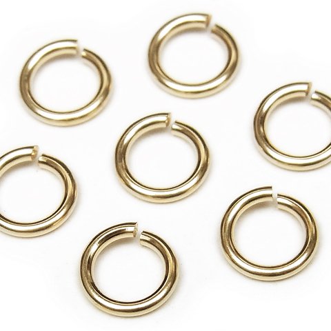 14KGF 丸カン 太さ 0.8mm×サイズ 5mm【3コ販売】(14K-MC6-8-5