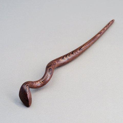 木簪 蛇のかんざし(Ｍサイズ)  木製MTS/ムラサキタガヤサン  防水
