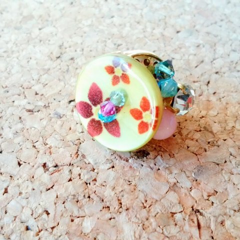 Button ring -Green-