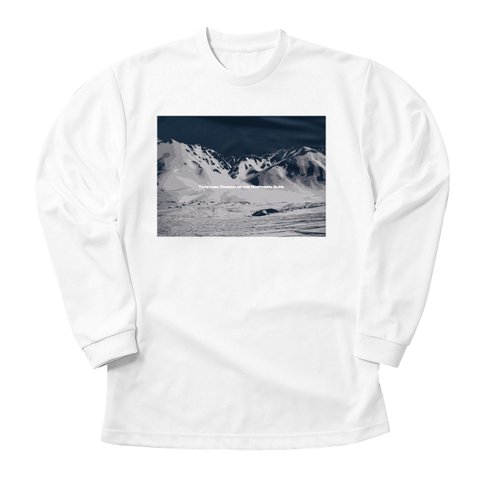 立山 北アルプス 長袖Tシャツ ホワイト ドライ 吸水速乾 山 登山