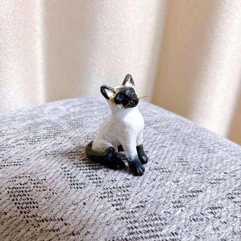 シャム猫　猫　ミニチュア　フィギュア　置物　オブジェ