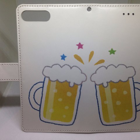 新品送料無料iPhoneケース 手帳型 乾杯 ビール