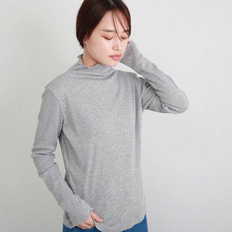 細リブ ボトルネック　グレー　0570Grey