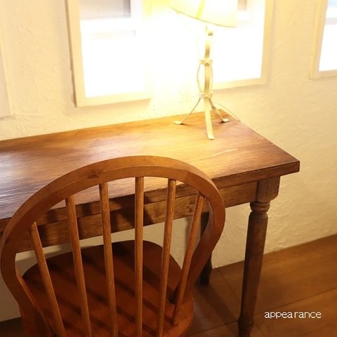 カフェ用w750シャビー調　レトロ　ろくろ足(木足テーブル) カウンターテーブル　ダイニングテーブル　