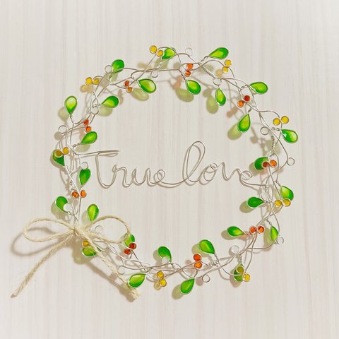 True love♡︎フラワーリース♡︎ワイヤーアート