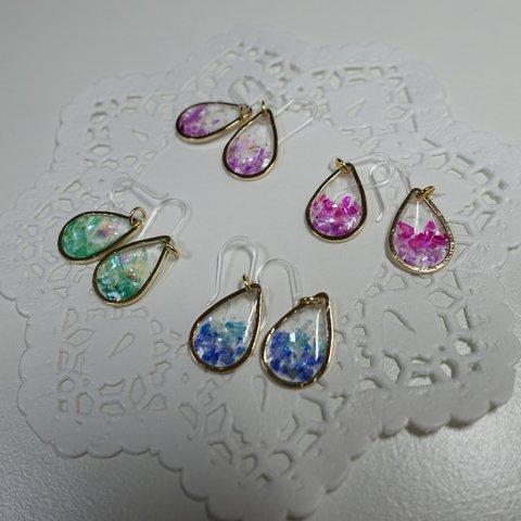 自然のしずくピアス　イヤリング