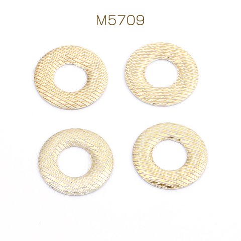 M5709  30個  メタルパーツ ラウンド 18mm ゴールド 3X（10ヶ）