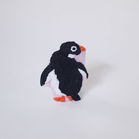 手刺繍ペンギン ステッカーシール