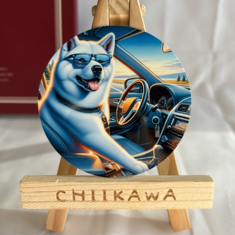 秋田犬防水ステッカー ドライブ 日本犬 車 AIイラスト シール ステッカー カーステッカー ヘルメット バイク