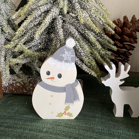 【新作】北欧 クリスマス の可愛い スノーマン オブジェ（小）【雪だるま】【Xmas】