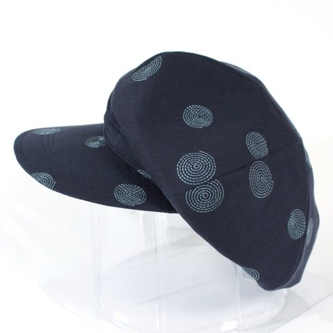 渦巻き刺繍のCasquette (ブルー)