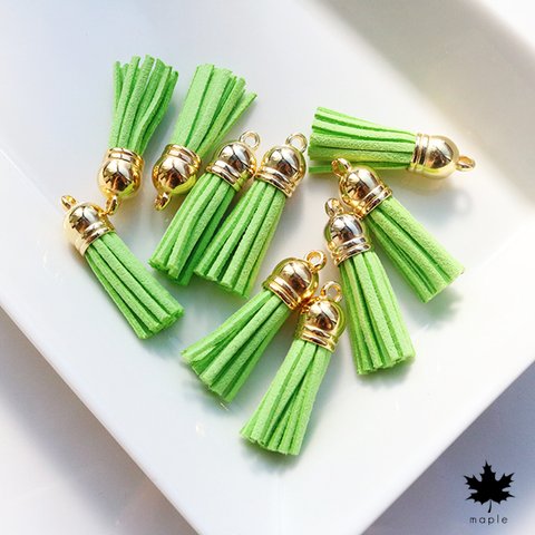 [10pcs]  Mini Green Tassels・グリーン ミニタッセル