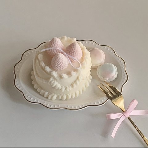 【選べる苺】いちごのケーキキャンドル♡ 韓国インテリア　結婚式　ウェルカムスペース　誕生日　ギフト