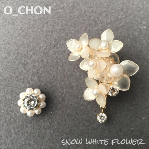 CZ＊snow white flower イヤーカフセット