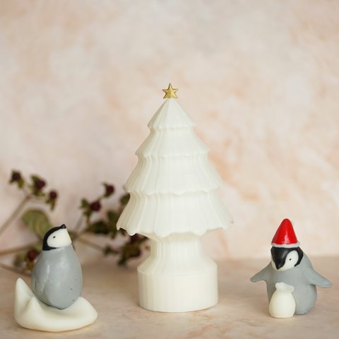 ランプとペンギンのクリスマスギフトセット - 3DプリントのLEDキャンドルカバー 