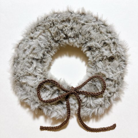 fur bib / charcoal   ファー スタイ 男の子 女の子 ファースタイ   オシャレ つけ襟 スヌード マフラー 