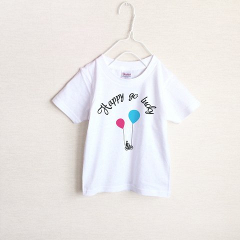 happy go lucky　風船散歩　Tシャツ（キッズ）