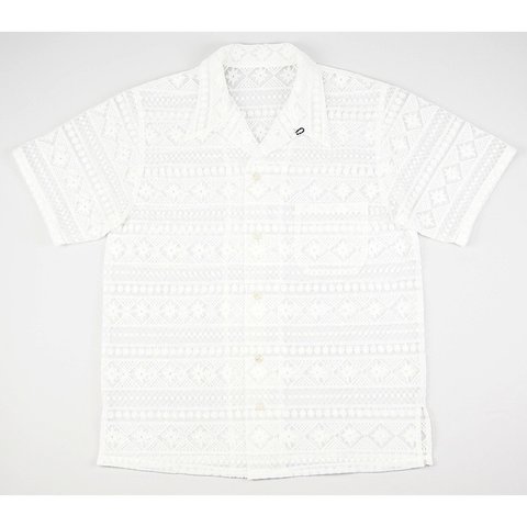 レースアロハシャツ Lace aloha shirt 【White】- KLEIDER MAC LEUTE