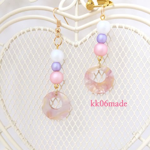 桜べっ甲風パステル イヤリングorピアス