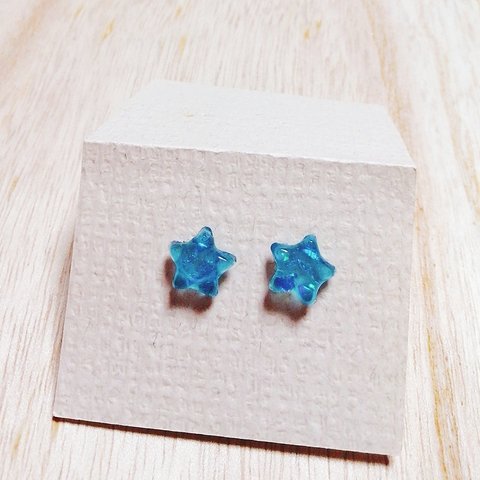 No.1336  青い星のピアス☆