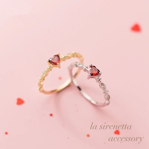 受注製作 ＊  red heart ring