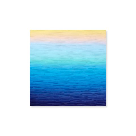 【海と夕暮れの風景】アート - 黄色 ブルー グラデーション （MN-#15）
