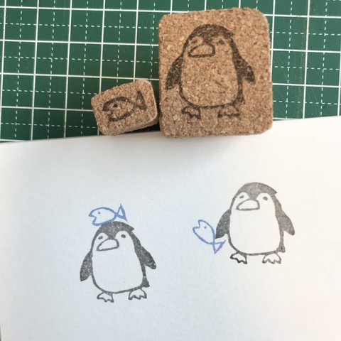 ペンギンとおさかなのハンコセット