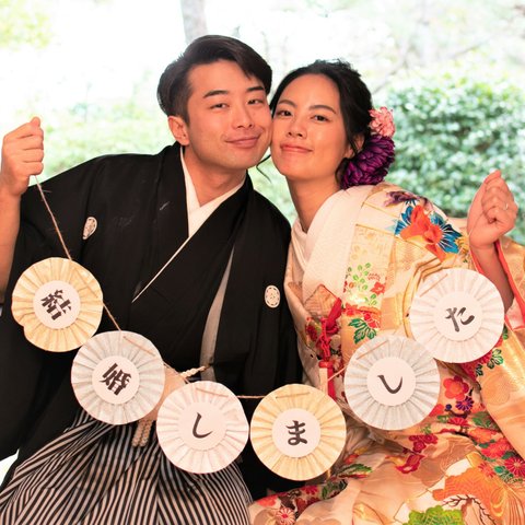 ＊送料無料＊グリッター結婚しましたガーランド《再販》 フォトウェディング アイテム ウェルカムスペース