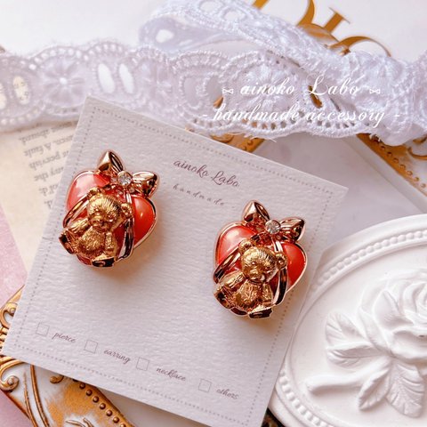 ❤︎ girly heart bear magical earring ❤︎