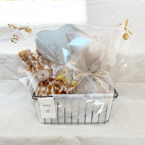 【出産祝い】diaper basket with jelly cat