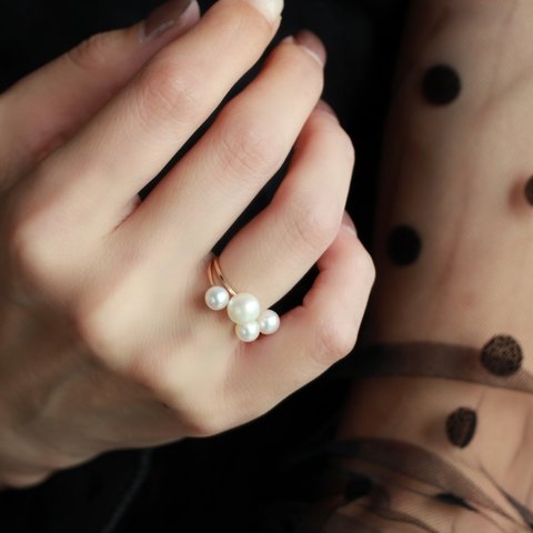 14kgf- W pearl ring set