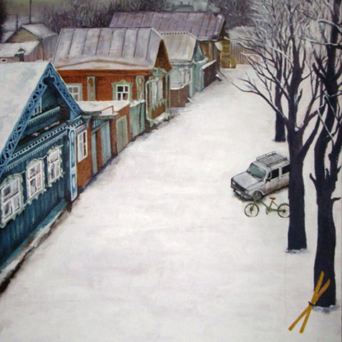 Rural town of winter