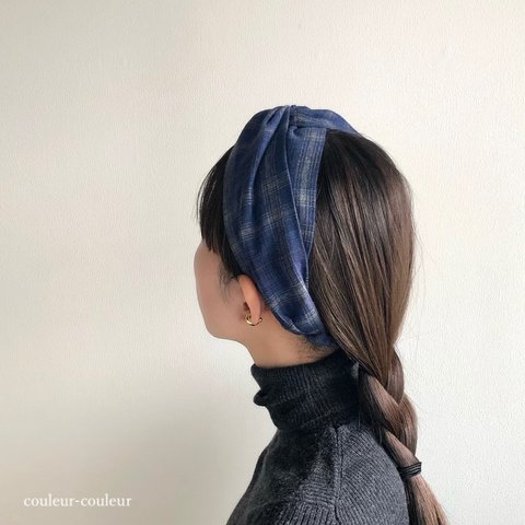 navy × gray check クロスターバン:.*