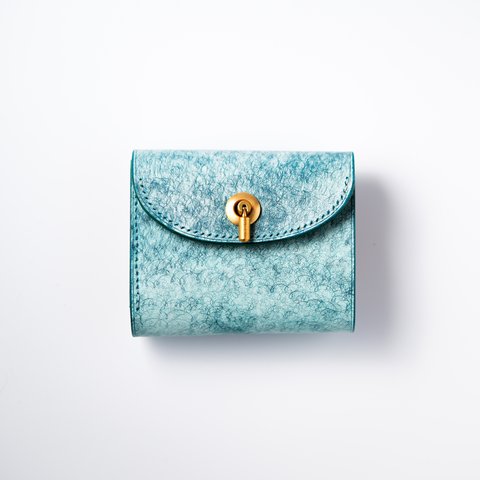 flap mini wallet [ MARGOT FOG / Turchese ] オコシ金具 ver. ミニ財布 コンパクトウォレット