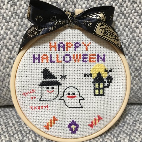 ハロウィン クロスステッチ 刺繍 壁掛け