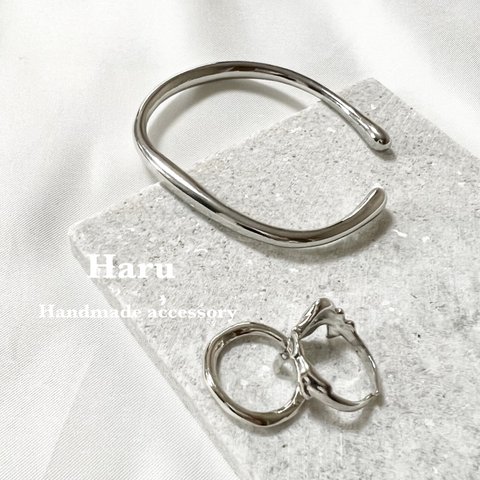 ＊送料無料＊silver nuance bangle＊