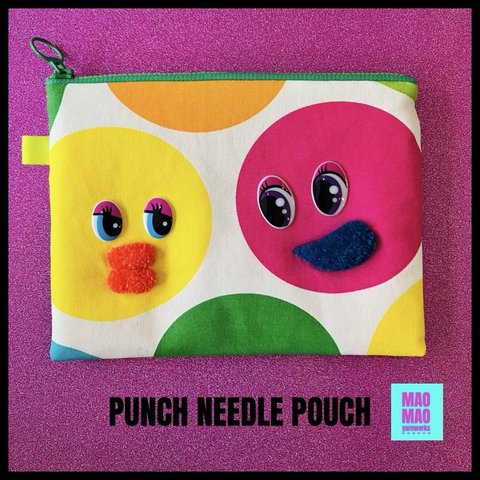 【パンチニードル×フラットポーチ G 】Punch Needle Flat Pouch G