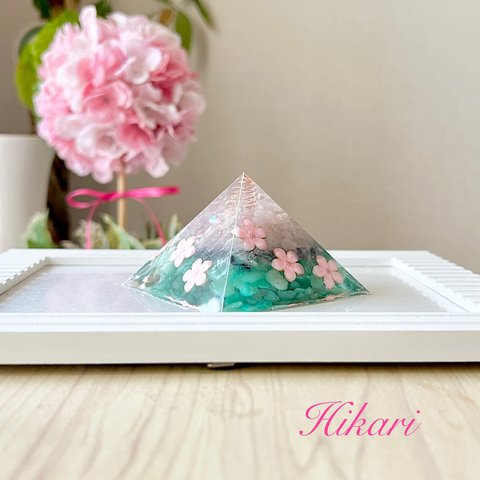 桜満開のオルゴナイト