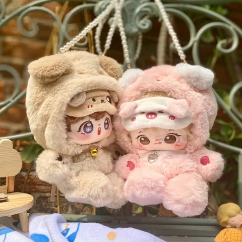 10cm/15cm/20cm 豚と子犬のスーツ/ ぬいぐるみ着せ替え服10cm/ 肩紐があります/ 20cm ぬいぐるみ服