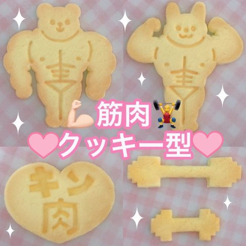 【5種類】筋肉クッキー型セット