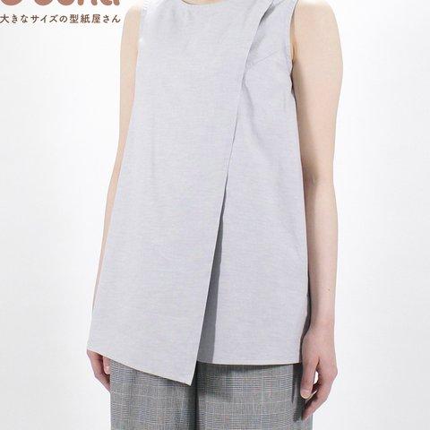 【買ってすぐ使える型紙】肩タックブラウス【M/L/LL/3L/4L/5L/6L/7L/8L】洋服