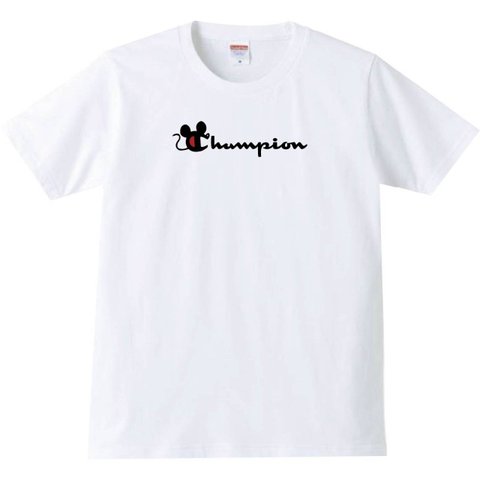 【送料無料】【新品】【5.6oz】chumpion Tシャツ パロディ おもしろ 白 メンズ サイズ プレゼント