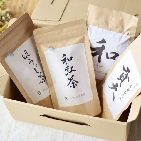 プレゼントに！高級煎茶10g＆煎茶200g＆ほうじ茶・和紅茶ティーバッグのギフトボックス！