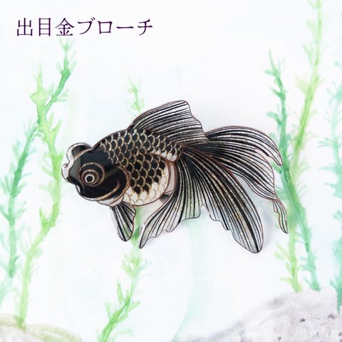 金魚(出目金)＊ブローチ