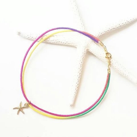 ＊rainbow🌈cord bracelet or anklet＊